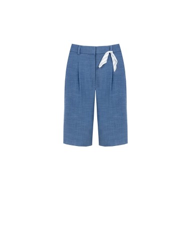 Bermuda en tissu chambray avec pinces Rinascimento
