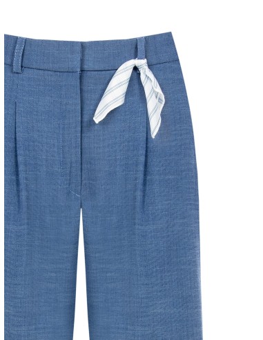 Chambray bermuda met plooien van Rinascimento