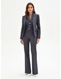 Veste blazer cintrée en tissu technique à rayures Rinascimento