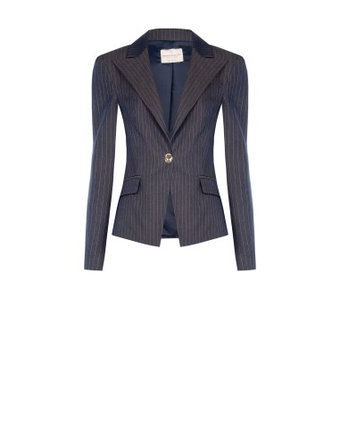 Veste blazer cintrée en tissu technique à rayures Rinascimento
