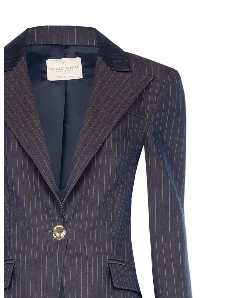 Getailleerde blazer van technische gestreepte stof van Rinascimento