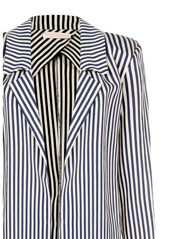Veste blazer ample et ouverte en mélange de viscose à rayures Rinascimento