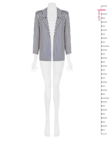 Veste blazer ample et ouverte en mélange de viscose à rayures Rinascimento