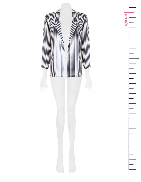 Veste blazer ample et ouverte en mélange de viscose à rayures Rinascimento