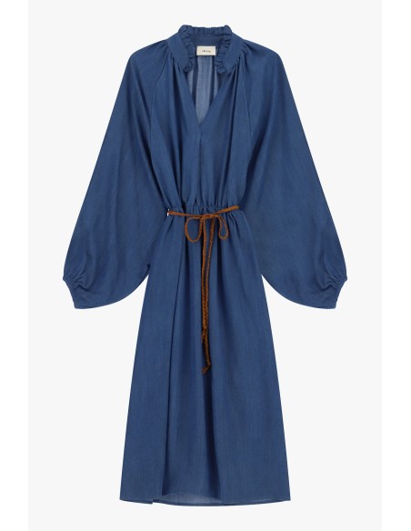 Robe midi à manches larges et ceinture tressée Dixie
