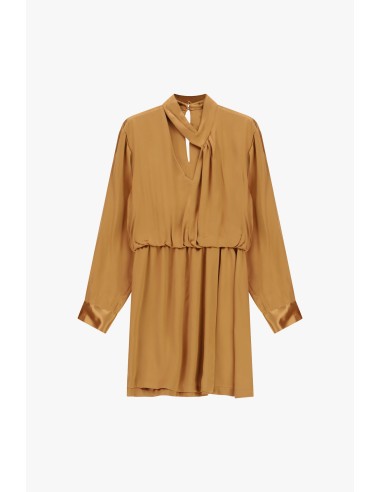 Robe courte à encolure croisée et manches longues Dixie