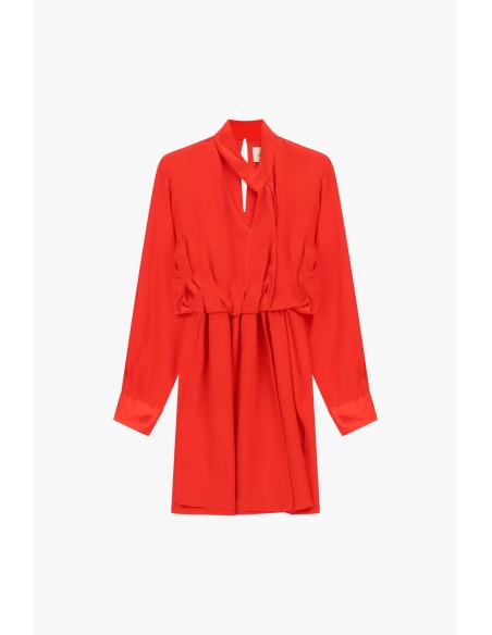 Robe courte à encolure croisée et manches longues Dixie