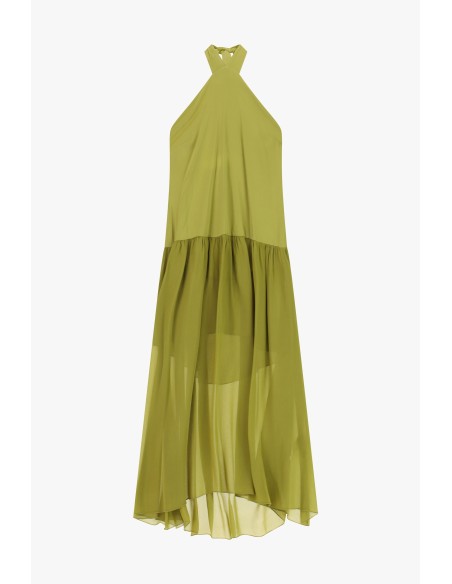 Robe longue avec encolure All\X1aamerican et volant Dixie