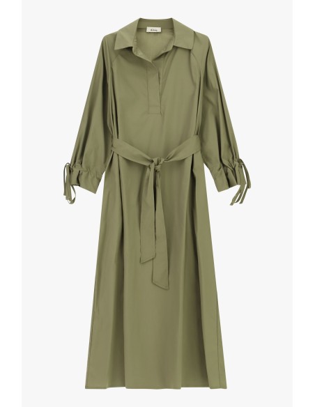 Robe longue avec ceinture et manches bouclées Dixie