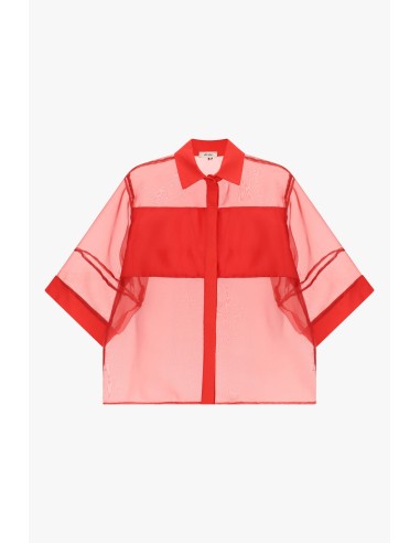 Chemise transparente oversize à manches trois-quarts Dixie