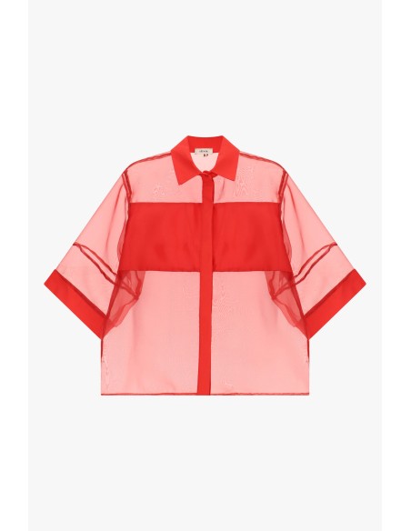 Transparante oversized blouse met driekwartmouwen Dixie
