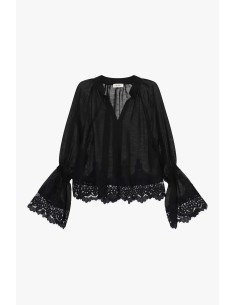 Chemisier transparent à manches larges et dentelle Dixie 2