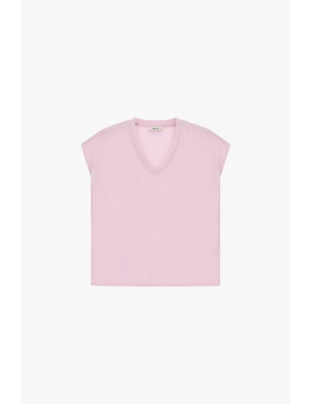 Ruime blouse met V-hals en korte mouwen Dixie