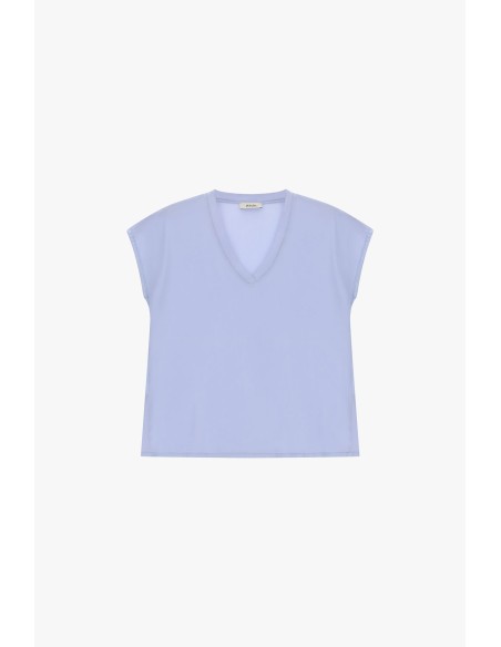 Ruime blouse met V-hals en korte mouwen Dixie