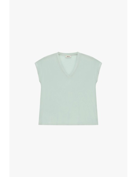 Blouse ample à col en V et manches courtes Dixie
