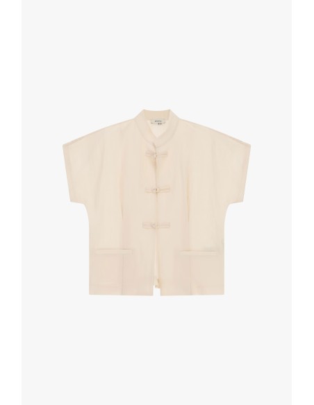Chemise courte avec fermeture nouée et poches frontales Dixie