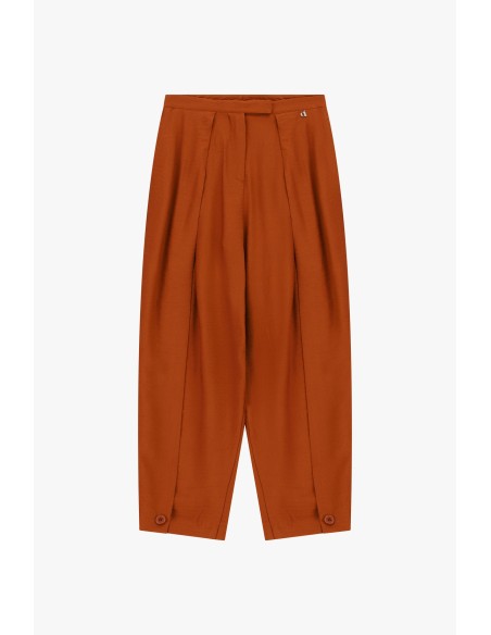 Pantalon palazzo à pinces et boutons au bas Dixie