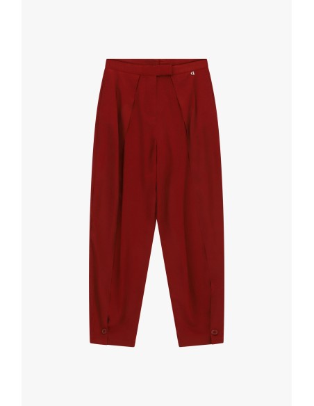 Pantalon palazzo à pinces avec fermeture à boutons Dixie