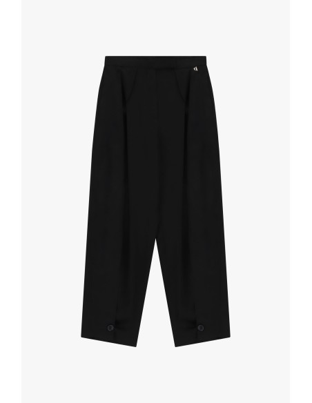 Pantalon palazzo à pinces avec fermeture à boutons Dixie