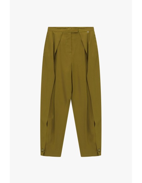 Pantalon palazzo à pinces avec fermeture à boutons Dixie