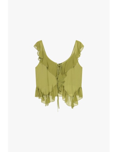 Top à volants et large décolleté noué Dixie