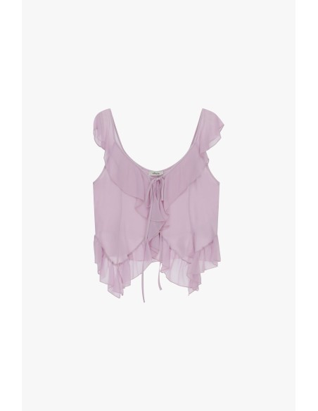 Top à volants et large décolleté noué Dixie