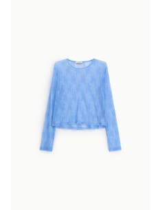 Top transparent à manches longues avec broderie florale Dixie 2