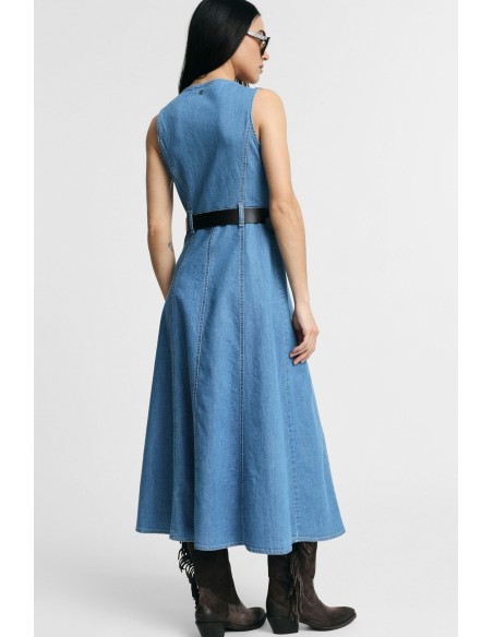 Robe midi évasée avec poches sur le devant et ceinture Please