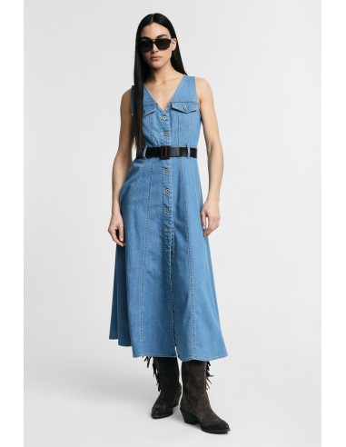 Robe midi évasée avec poches sur le devant et ceinture Please