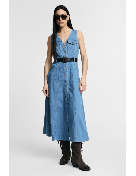 Robe midi évasée avec poches sur le devant et ceinture Please