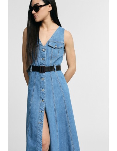 Robe midi évasée avec poches sur le devant et ceinture Please