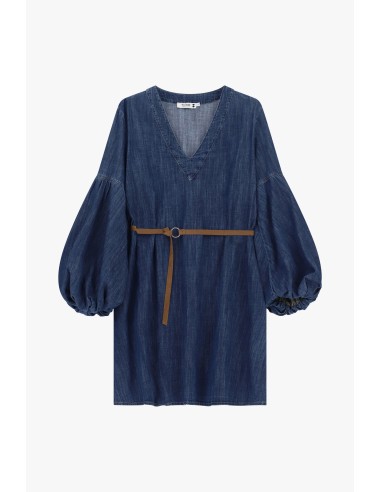 Robe courte avec manches larges et ceinture Please