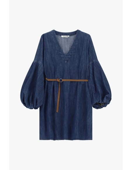 Robe courte avec manches larges et ceinture Please