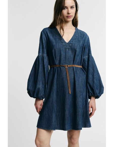 Robe courte avec manches larges et ceinture Please