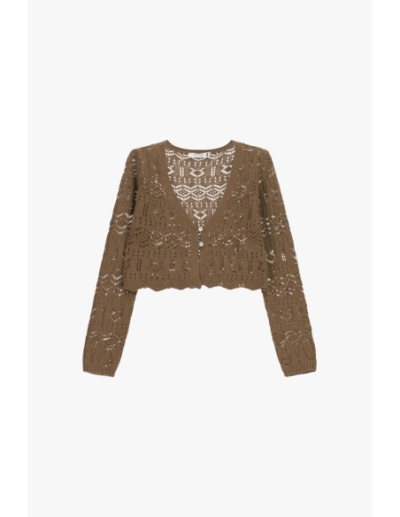 Kort geperforeerd vest met lange mouwen Please