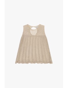 Mouwloze geperforeerde top met cut-outdetail Please