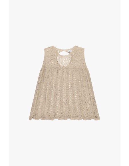 Mouwloze geperforeerde top met cut-outdetail Please
