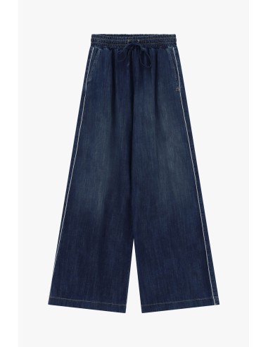 Jean wide leg avec élastique et cordon de serrage à la taille s'il vous plaît