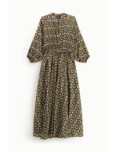 Lange jurk met geometrische print en ceintuur Dixie 2
