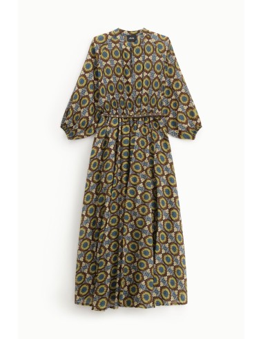 Lange jurk met geometrische print en ceintuur Dixie