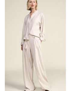Pantalon palazzo rayé avec ceinture à nouer Dixie