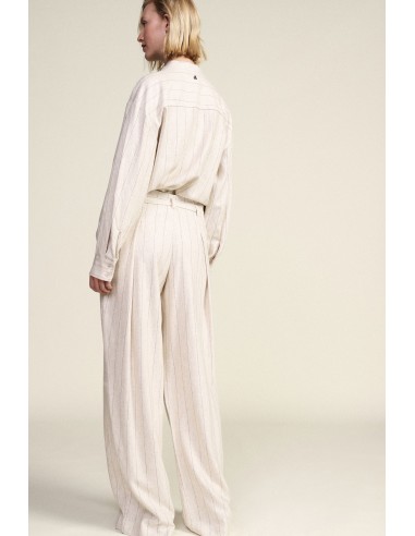 Pantalon palazzo rayé avec ceinture à nouer Dixie