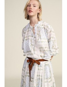 Wijde blouse met bloemenprint en strik van Dixie