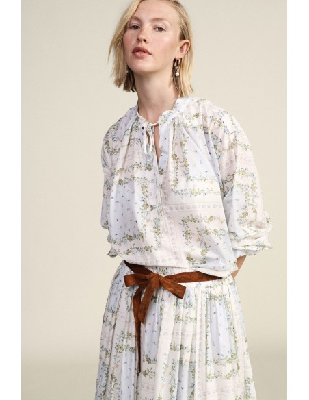 Wijde blouse met bloemenprint en strik van Dixie