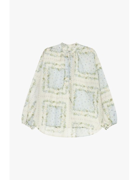Wijde blouse met bloemenprint en strik van Dixie