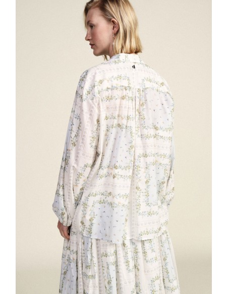 Blouse ample à imprimé floral et nœud Dixie