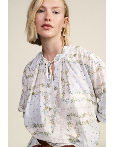 Blouse ample à imprimé floral et nœud Dixie