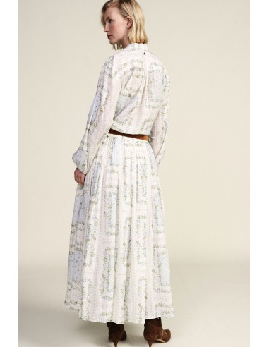 Dixie geplooide rok met bloemenprint en strikceintuur