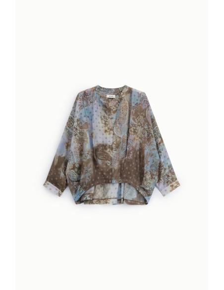 Blouse ample à motif cachemire, col rond Dixie