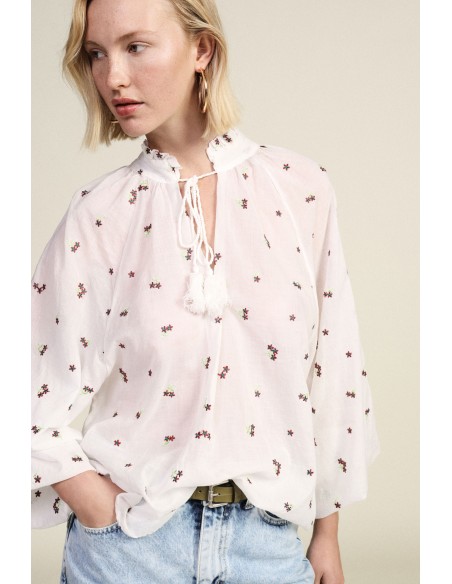 Blouse ample à imprimé floral et à manches longues Dixie